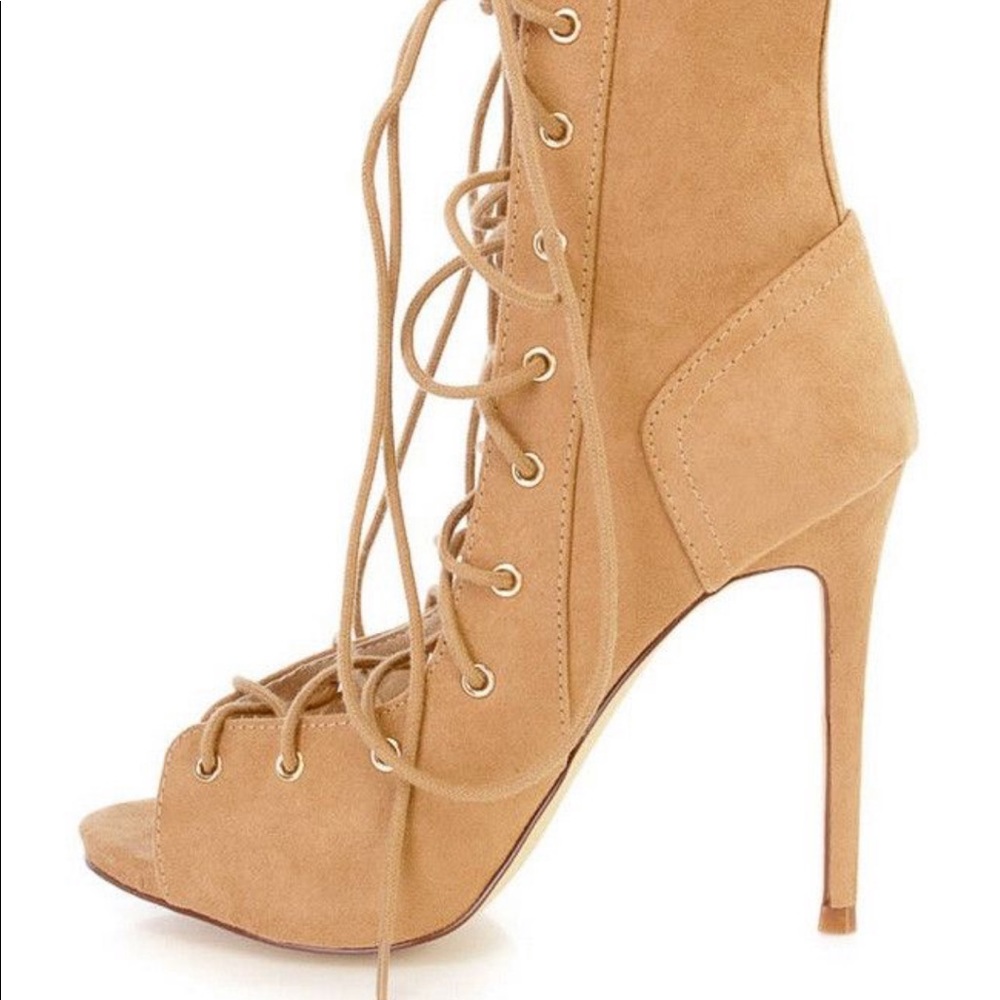 Combat bootie heels